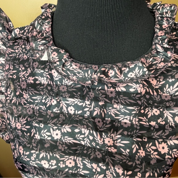 Jill Stuart Size S Semi sheer mixed pattern stripe & floral ruffle burst sleeve - Picture 7 of 16